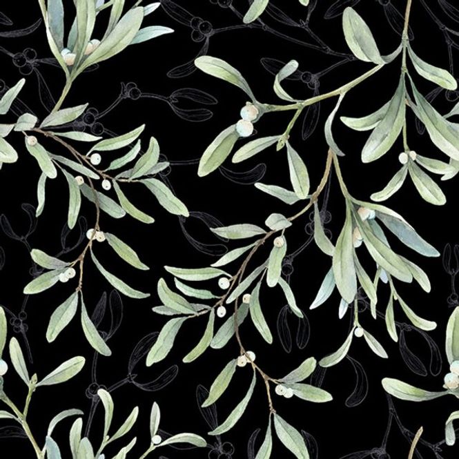 Hovedbilde Serviett Mistlete all over black